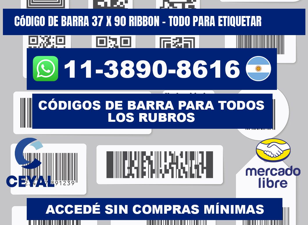 código de barra 37 x 90 ribbon - Todo para Etiquetar