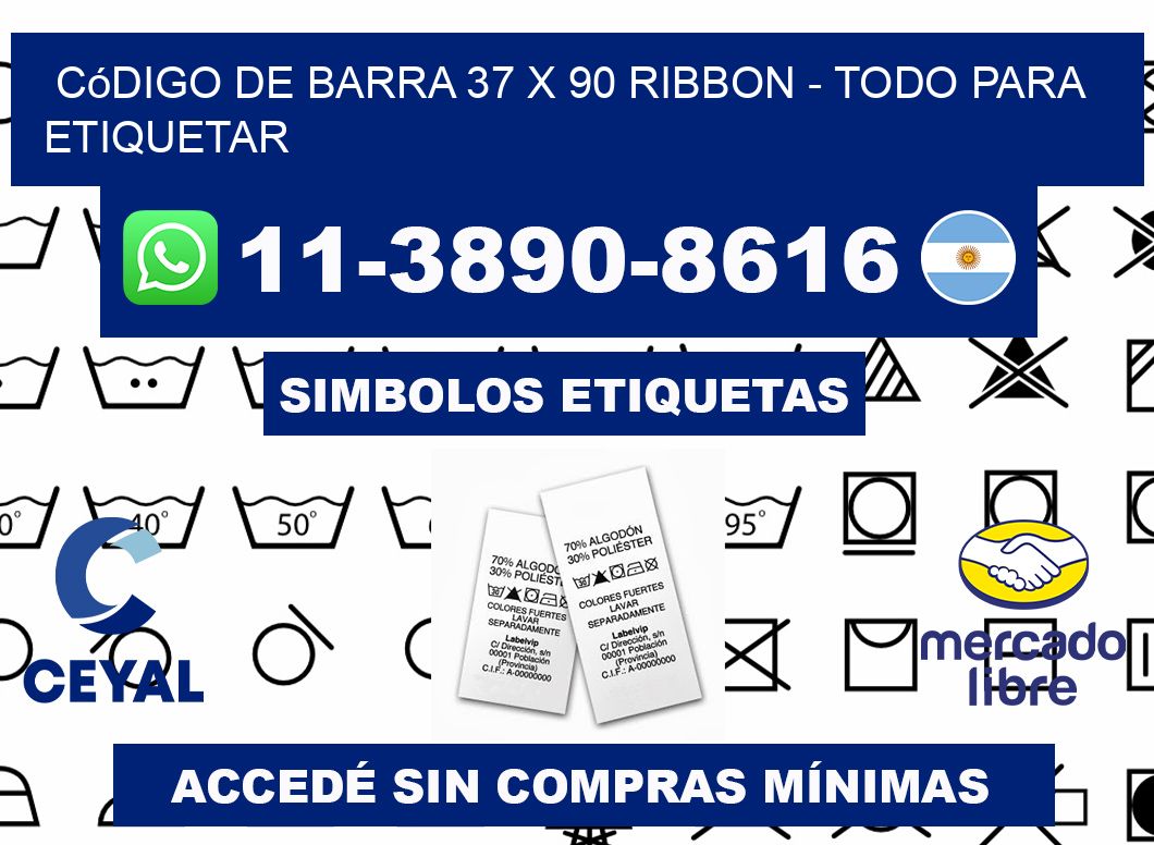 código de barra 37 x 90 ribbon - Todo para Etiquetar