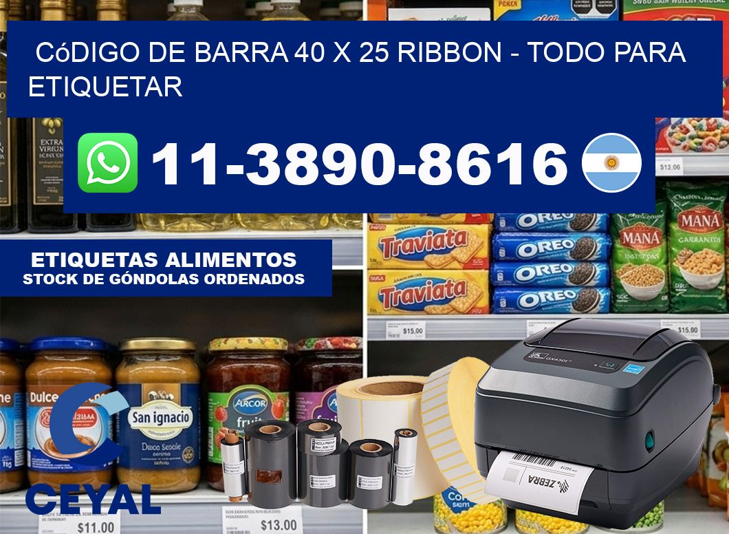 código de barra 40 x 25 ribbon – Todo para Etiquetar