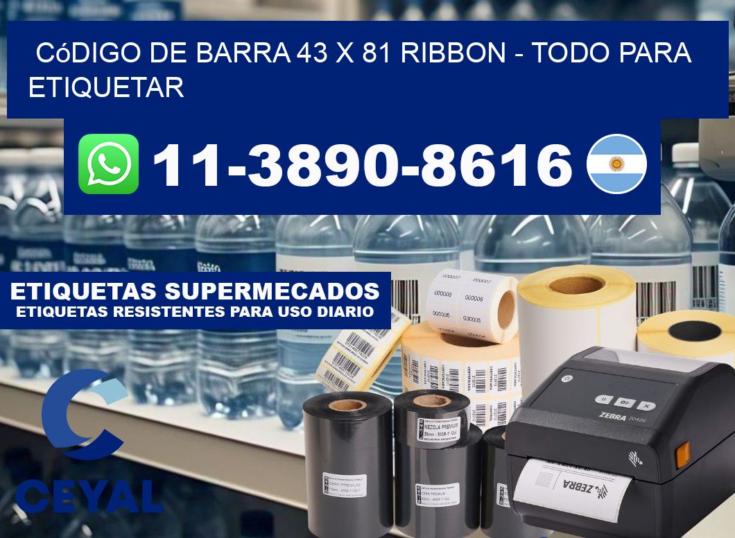 código de barra 43 x 81 ribbon - Todo para Etiquetar