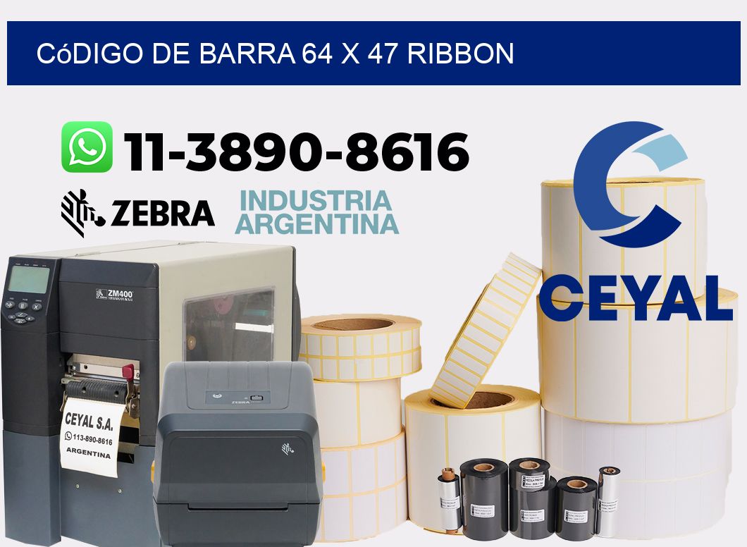 código de barra 64 x 47 ribbon