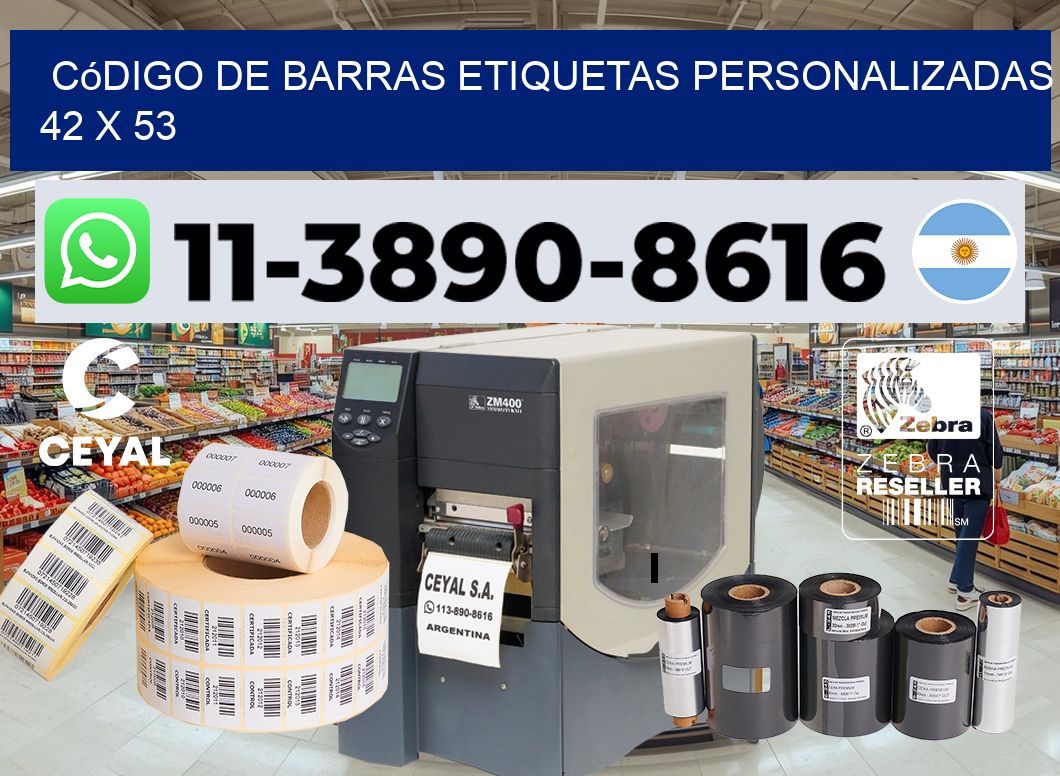 código de barras etiquetas personalizadas 42 x 53
