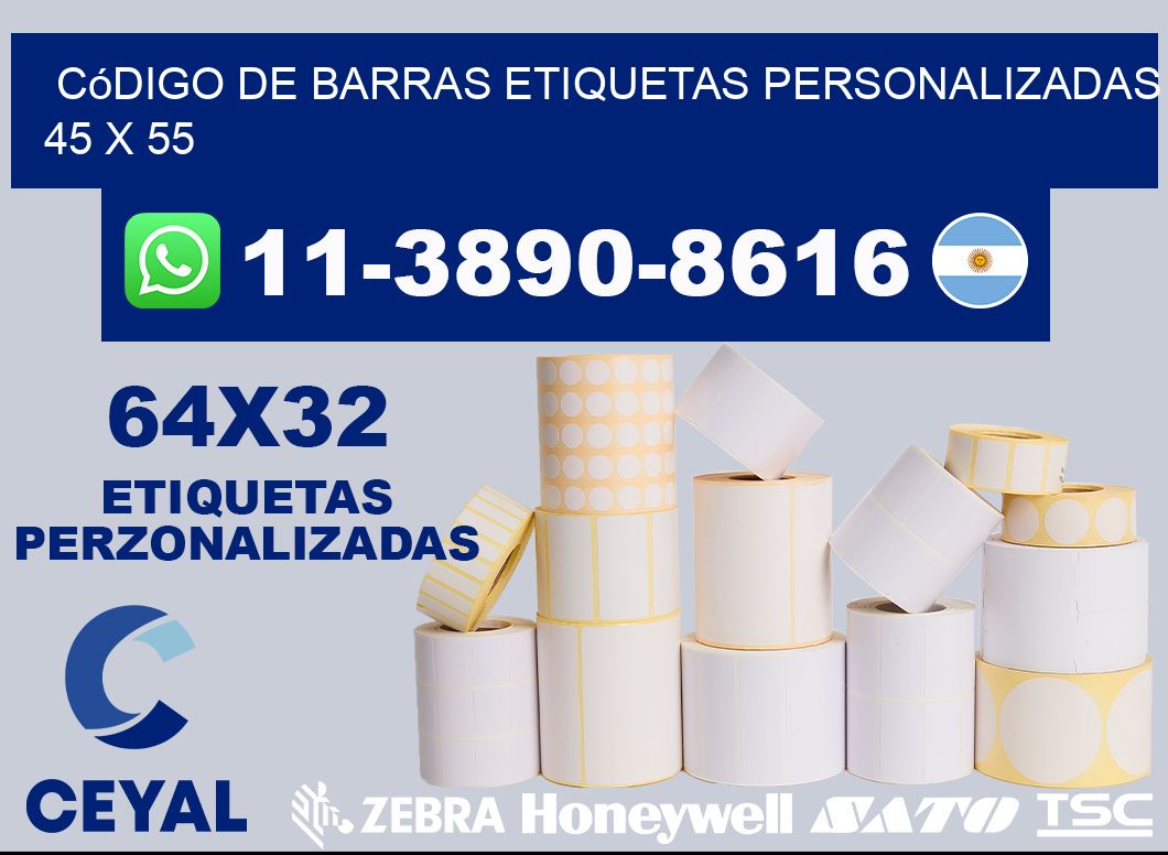 código de barras etiquetas personalizadas 45 x 55