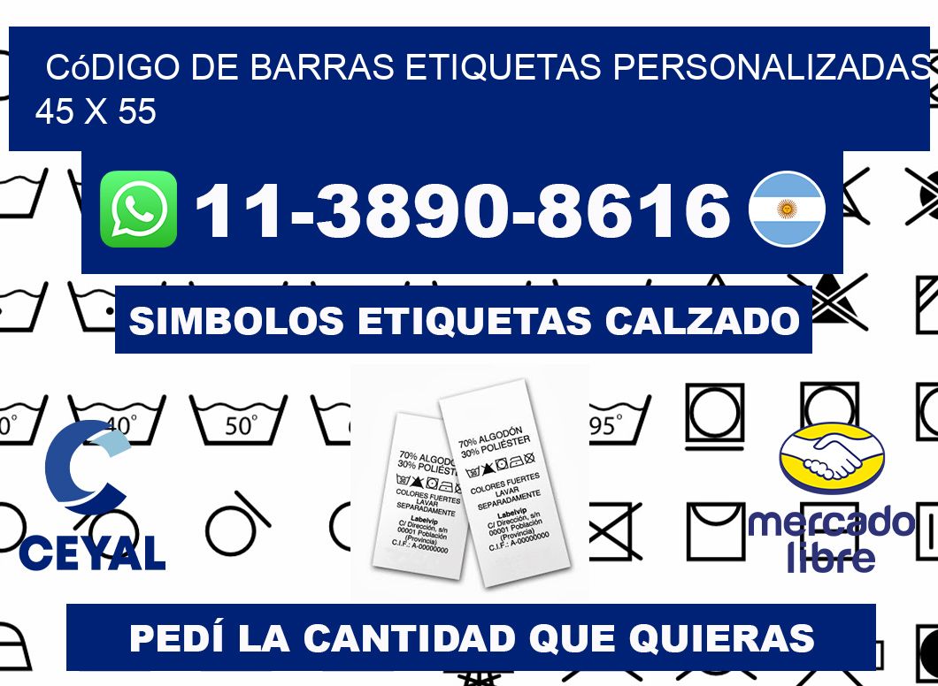código de barras etiquetas personalizadas 45 x 55