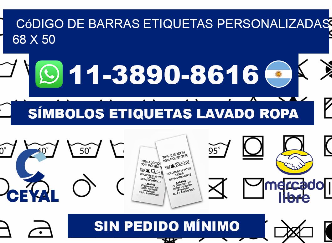 código de barras etiquetas personalizadas 68 x 50