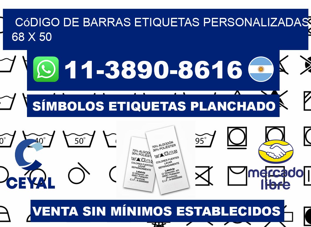 código de barras etiquetas personalizadas 68 x 50