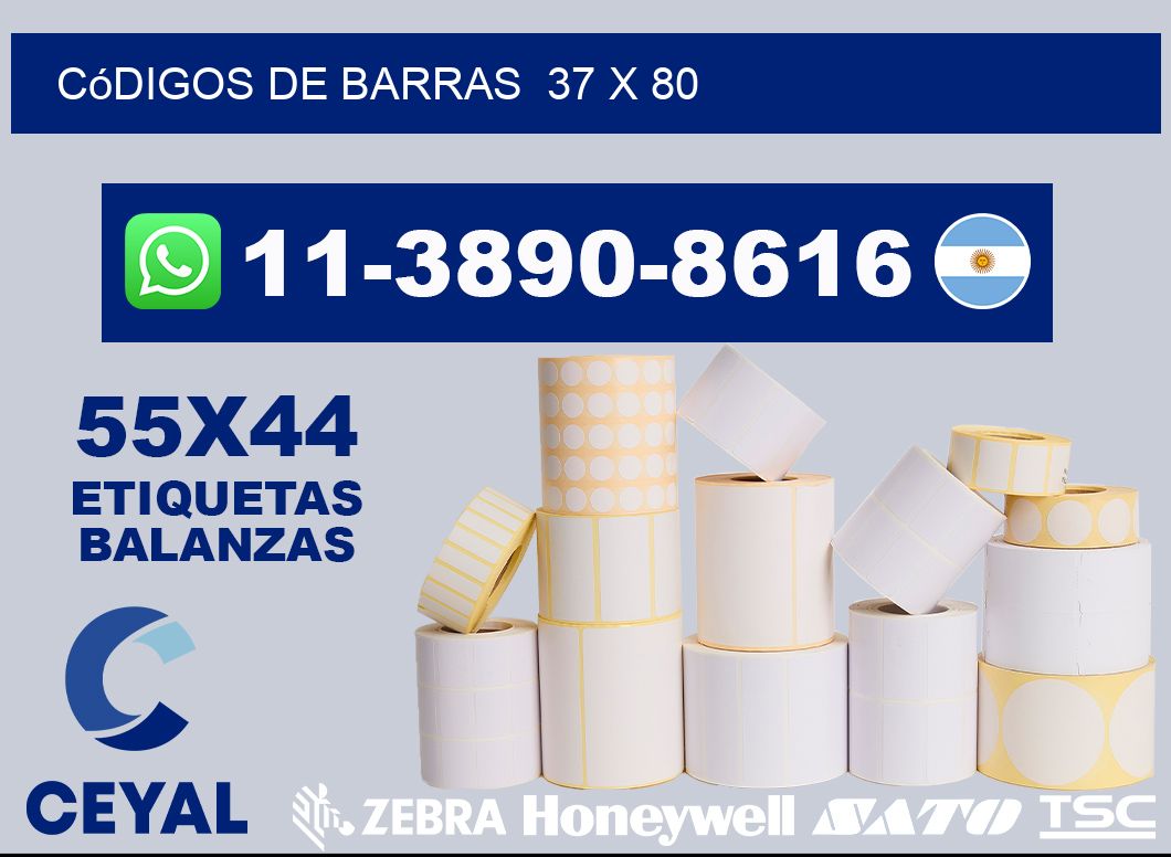 códigos de barras  37 x 80