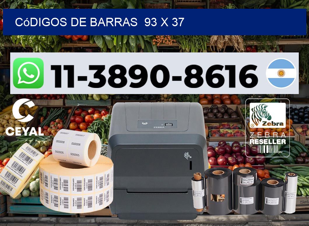 códigos de barras  93 x 37