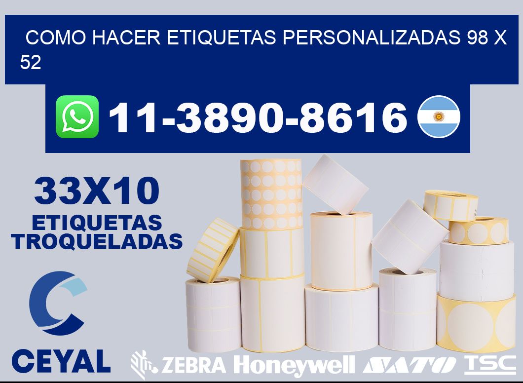 como hacer etiquetas personalizadas 98 x 52