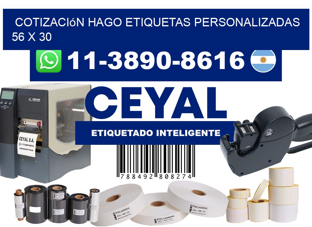 cotización hago etiquetas personalizadas 56 x 30