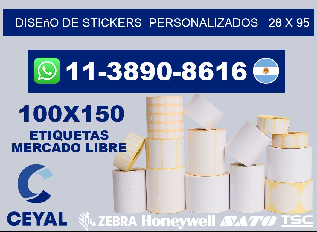 diseño de stickers  personalizados   28 x 95