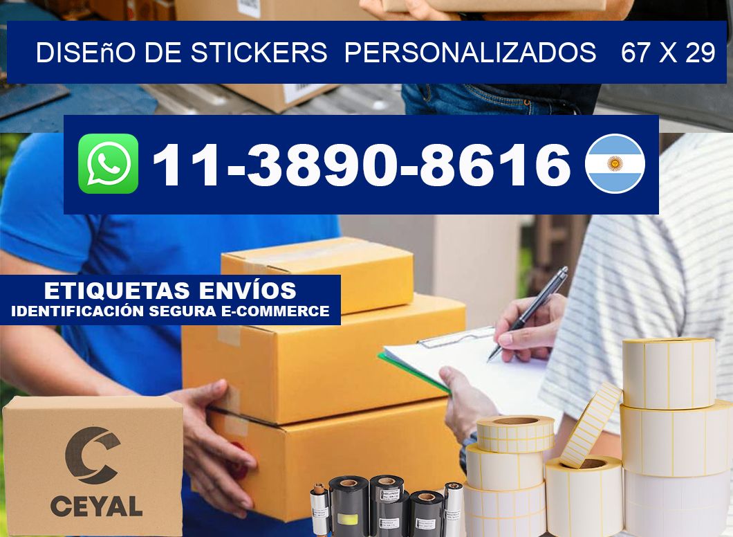 diseño de stickers  personalizados   67 x 29