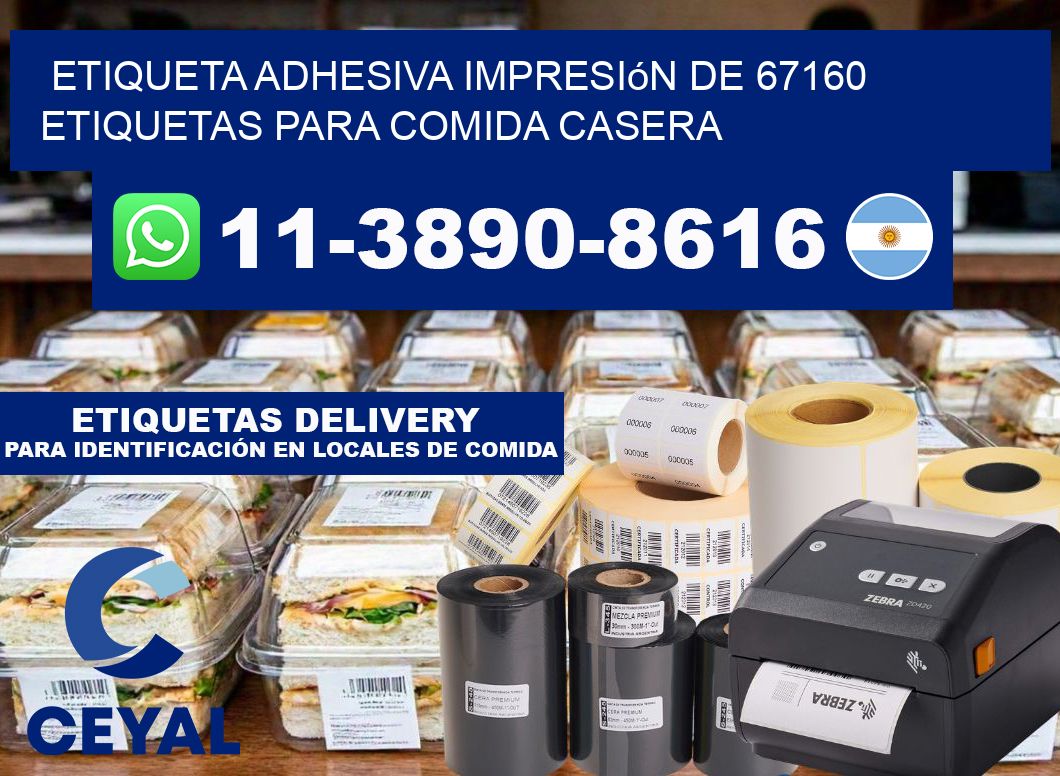 etiqueta adhesiva impresión de 67160 etiquetas para comida casera
