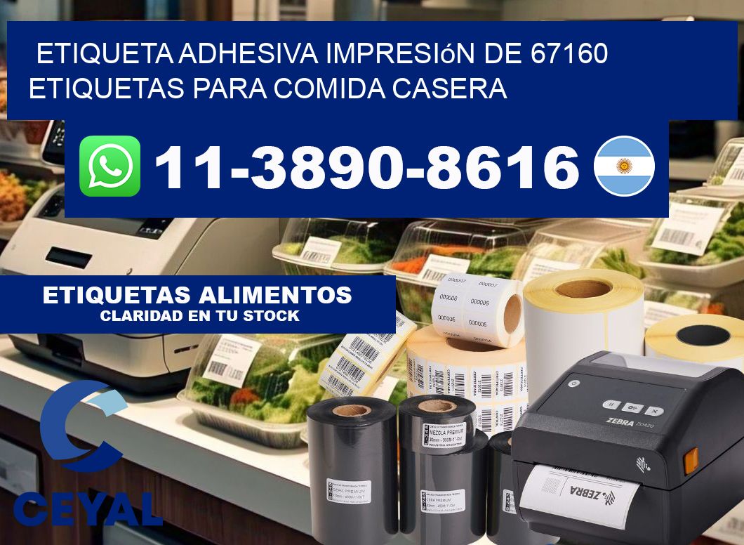 etiqueta adhesiva impresión de 67160 etiquetas para comida casera