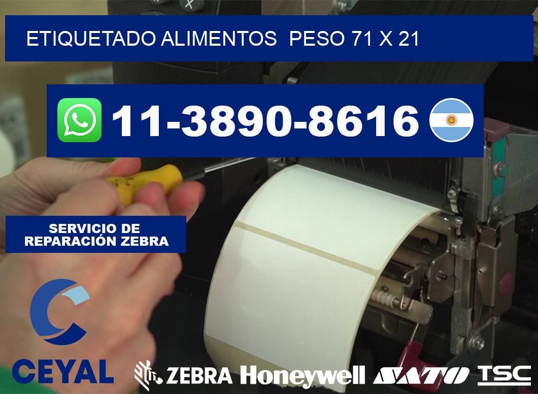 etiquetado alimentos  Peso 71 x 21