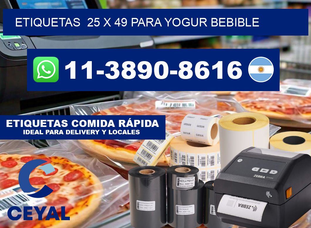 etiquetas  25 x 49 para Yogur bebible