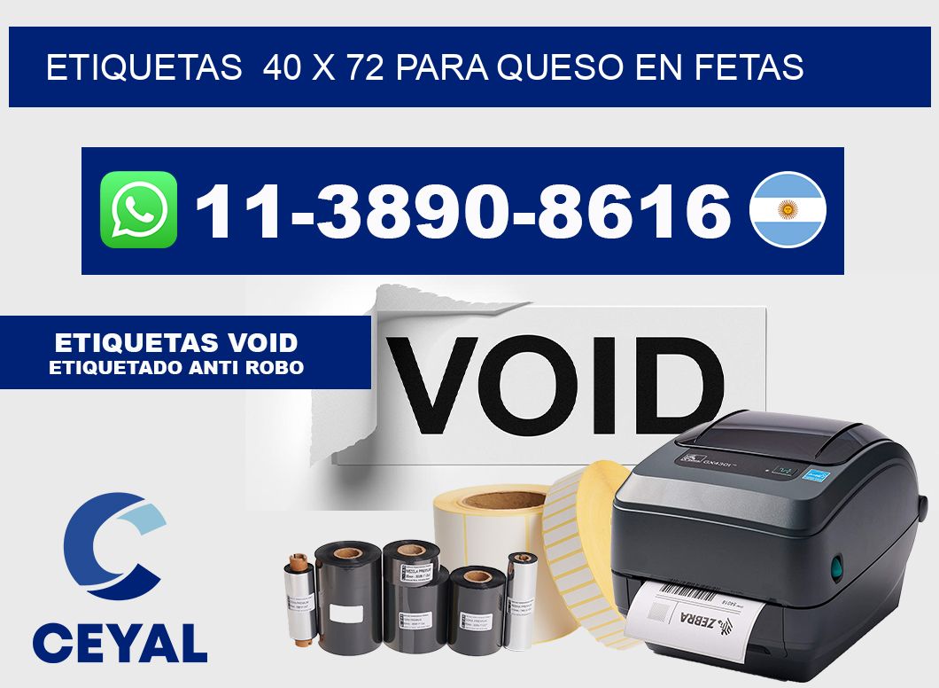 etiquetas 40 x 72 para Queso en fetas