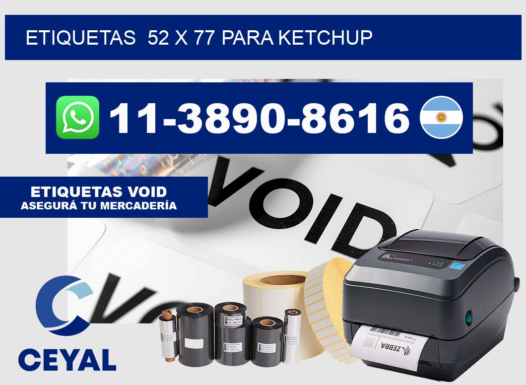 etiquetas  52 x 77 para Ketchup
