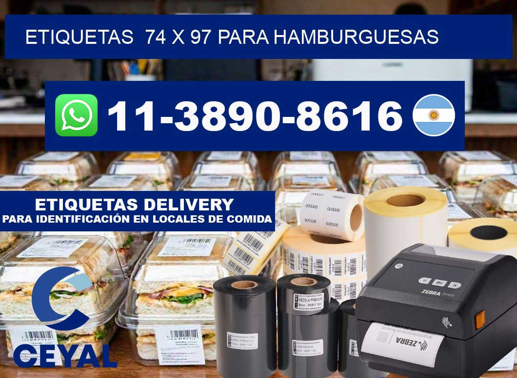 etiquetas  74 x 97 para Hamburguesas