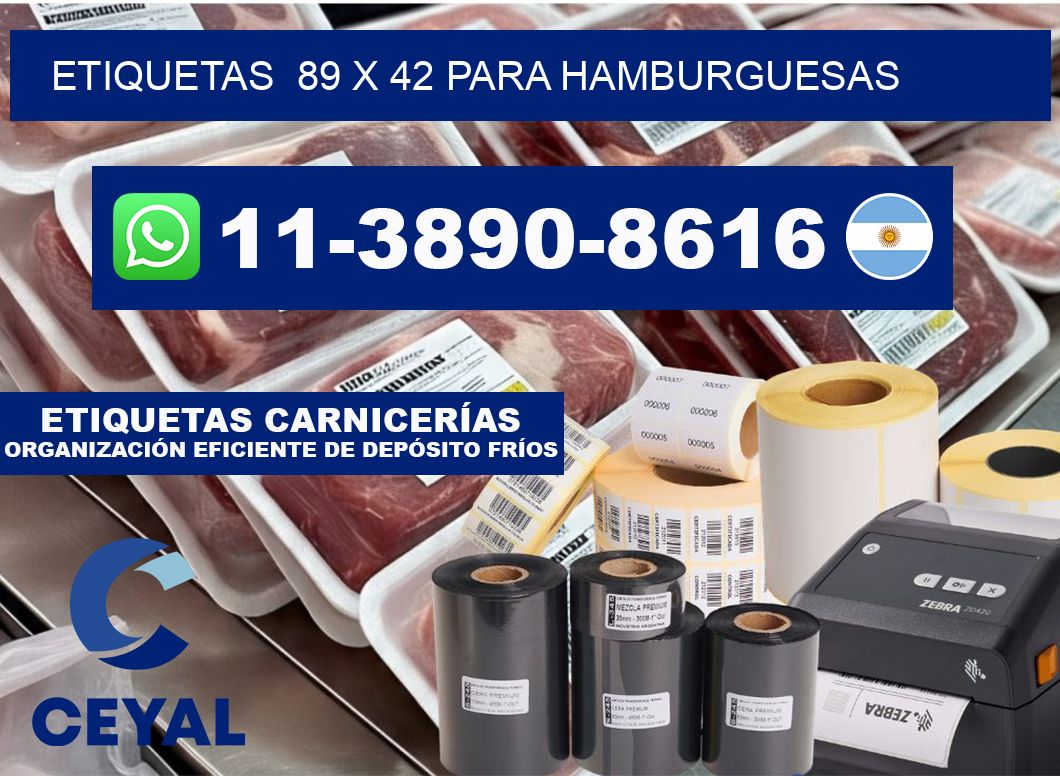 etiquetas 89 x 42 para Hamburguesas