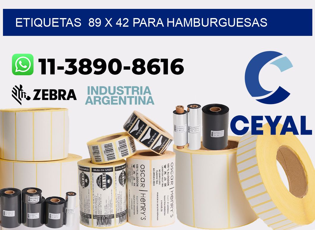 etiquetas 89 x 42 para Hamburguesas