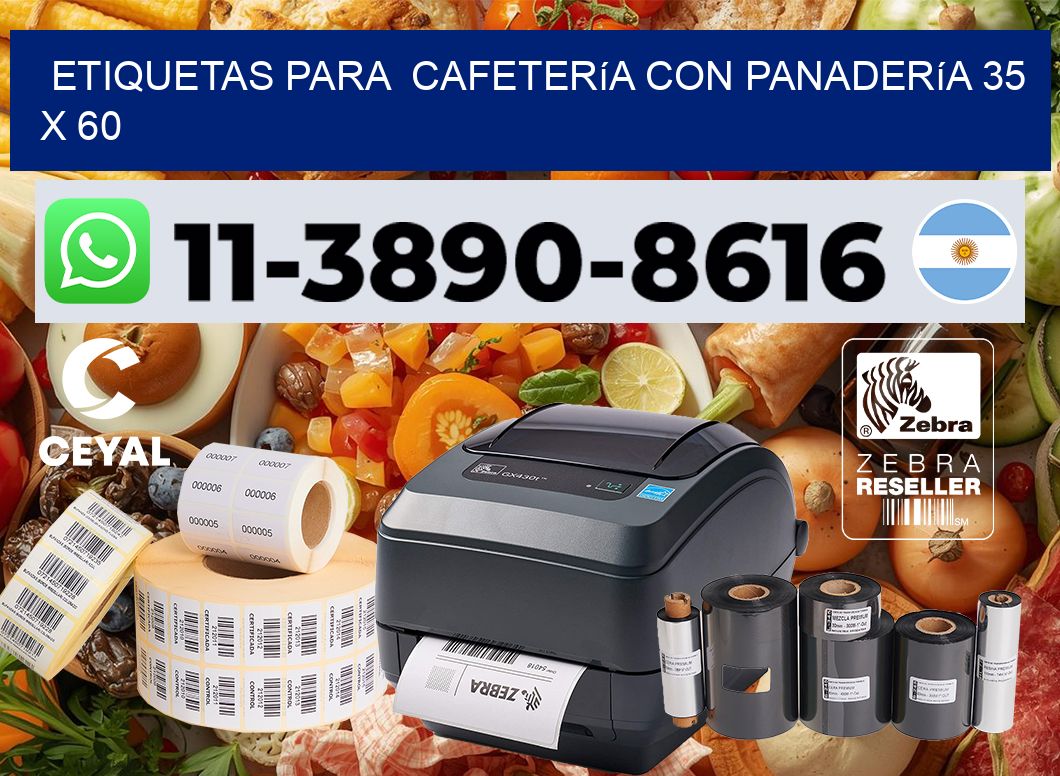 etiquetas para  Cafetería con panadería 35 x 60