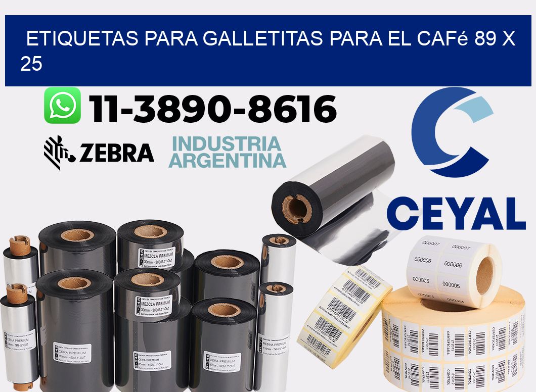 etiquetas para Galletitas para el café 89 x 25