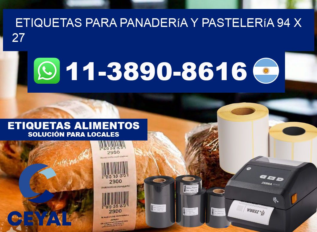 etiquetas para Panadería y pastelería 94 x 27