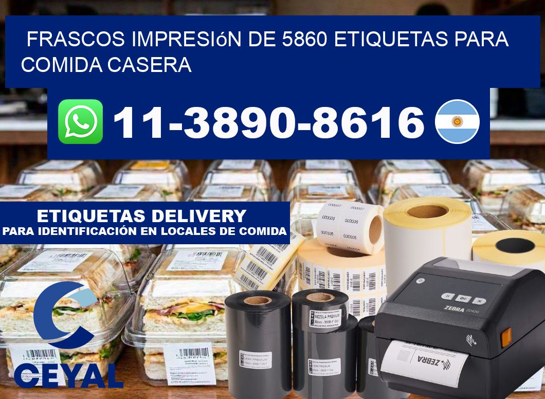 frascos impresión de 5860 etiquetas para comida casera