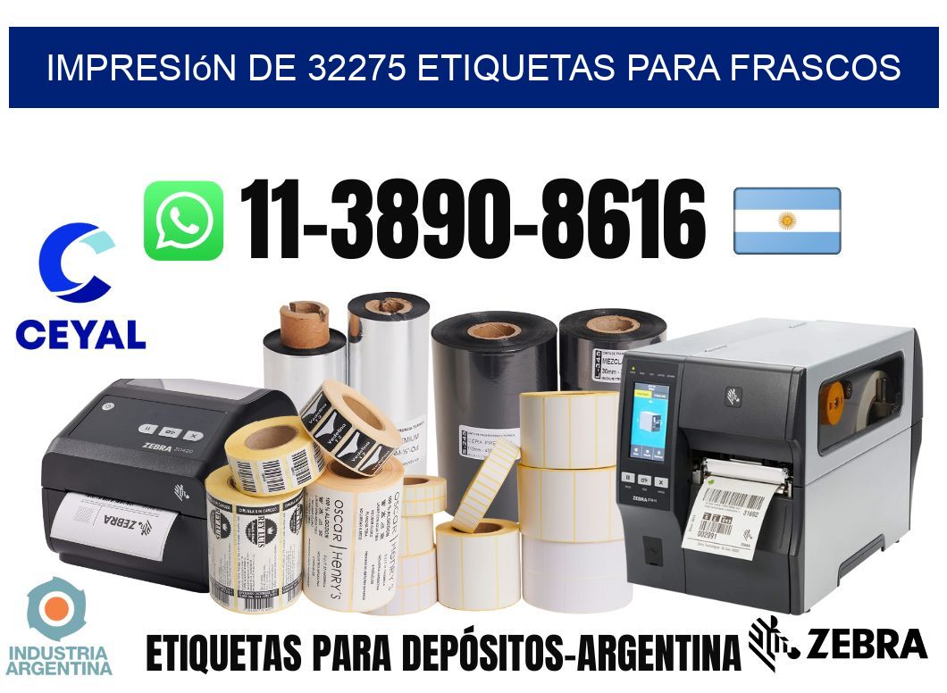 impresión de 32275 etiquetas para frascos