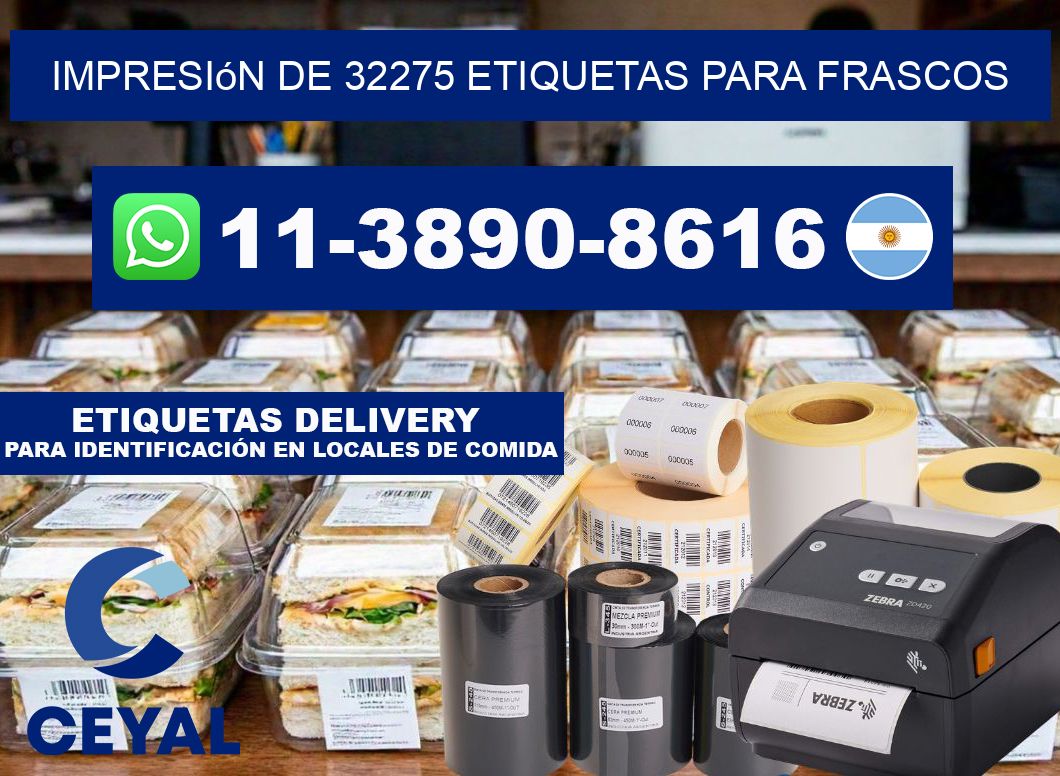 impresión de 32275 etiquetas para frascos