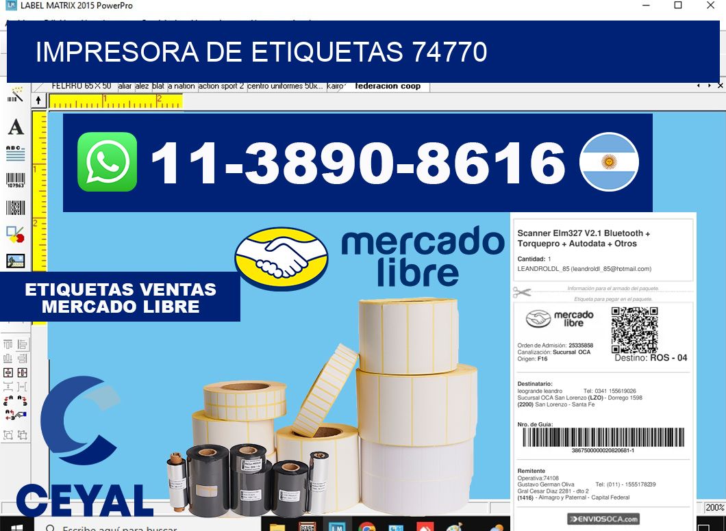 impresora de etiquetas 74770