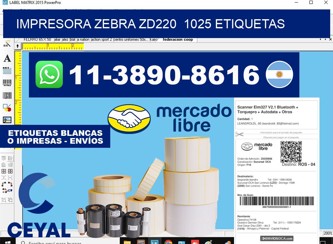 impresora zebra zd220  1025 etiquetas