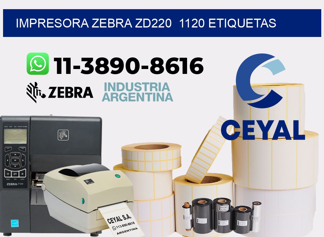 impresora zebra zd220 1120 etiquetas