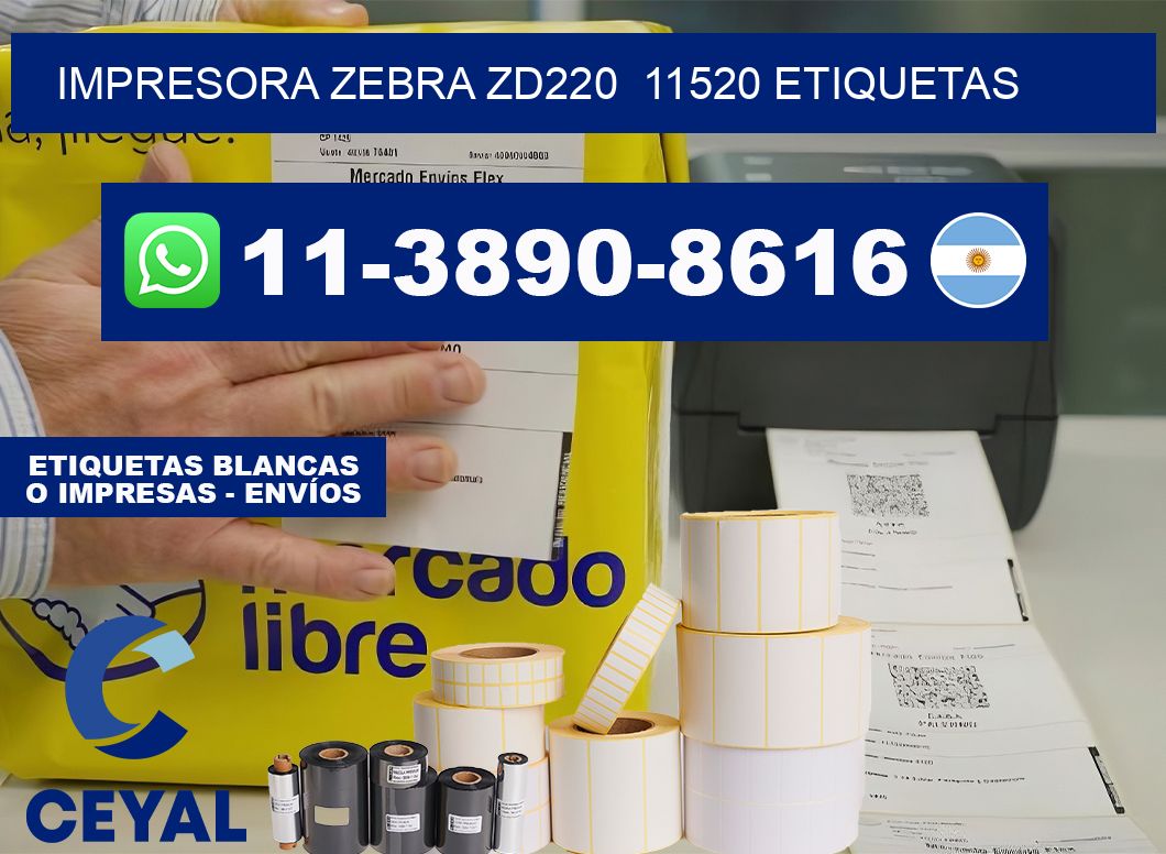 impresora zebra zd220  11520 etiquetas