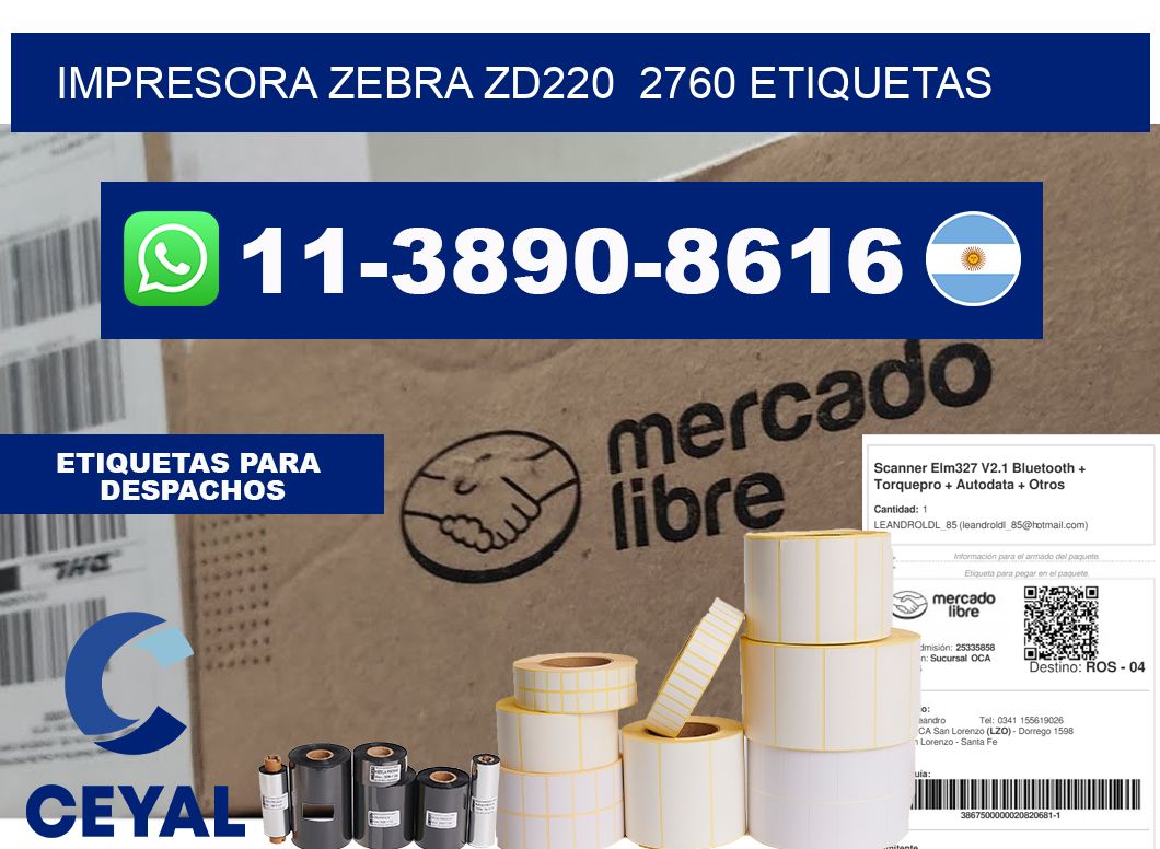 impresora zebra zd220 2760 etiquetas