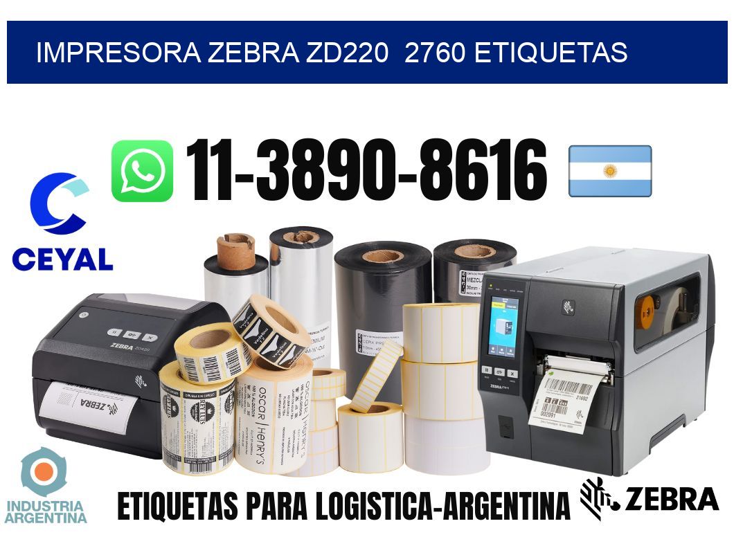 impresora zebra zd220  2760 etiquetas