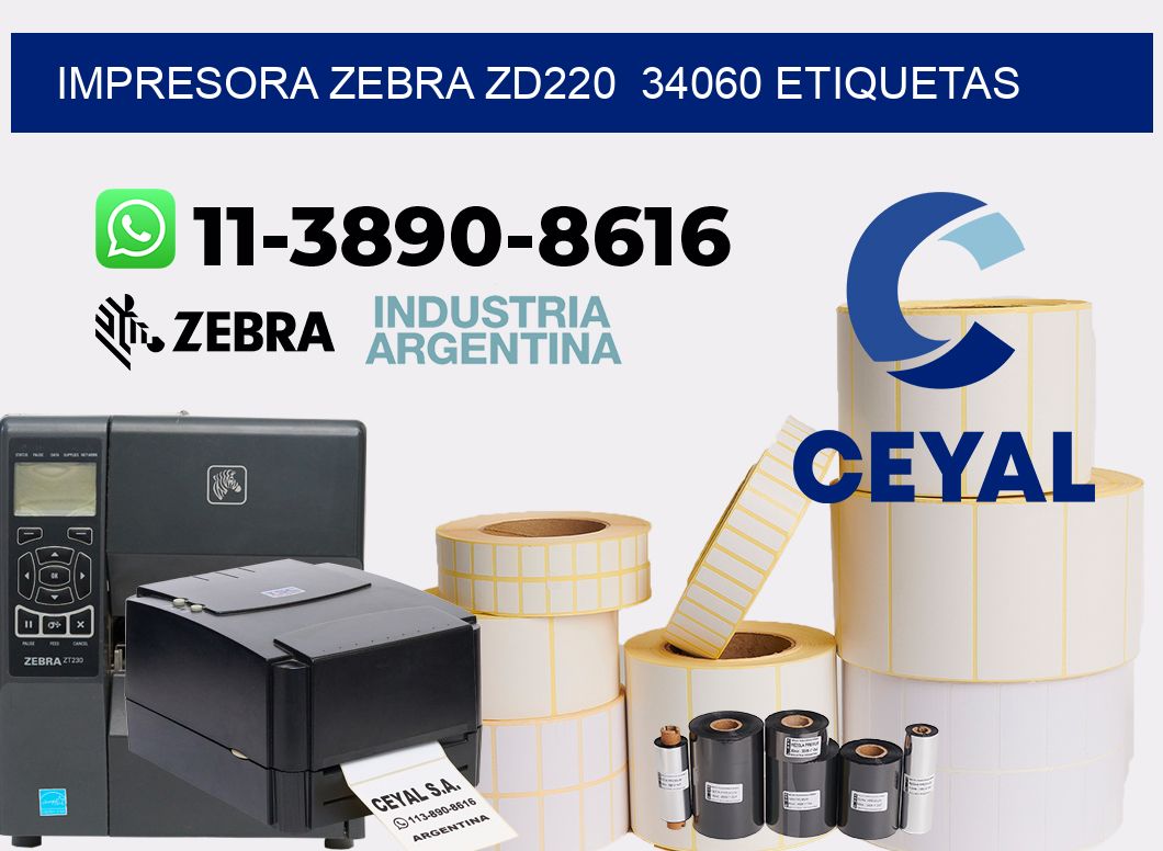 impresora zebra zd220  34060 etiquetas