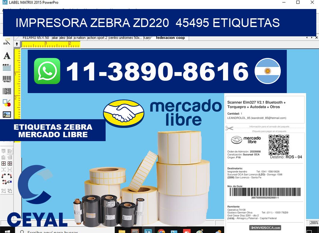 impresora zebra zd220 45495 etiquetas