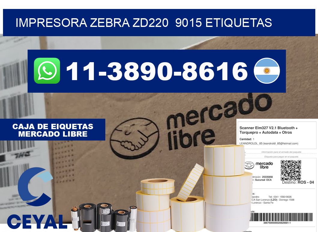 impresora zebra zd220  9015 etiquetas