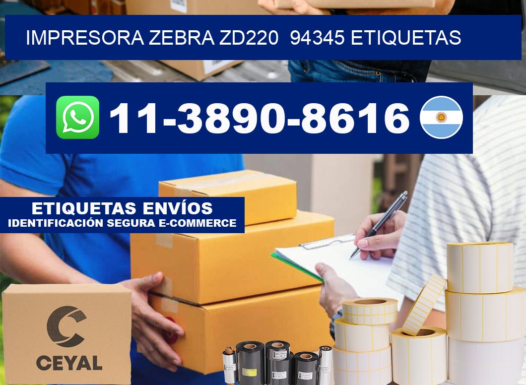 impresora zebra zd220 94345 etiquetas
