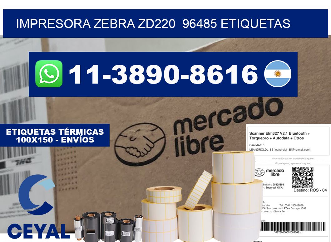 impresora zebra zd220  96485 etiquetas