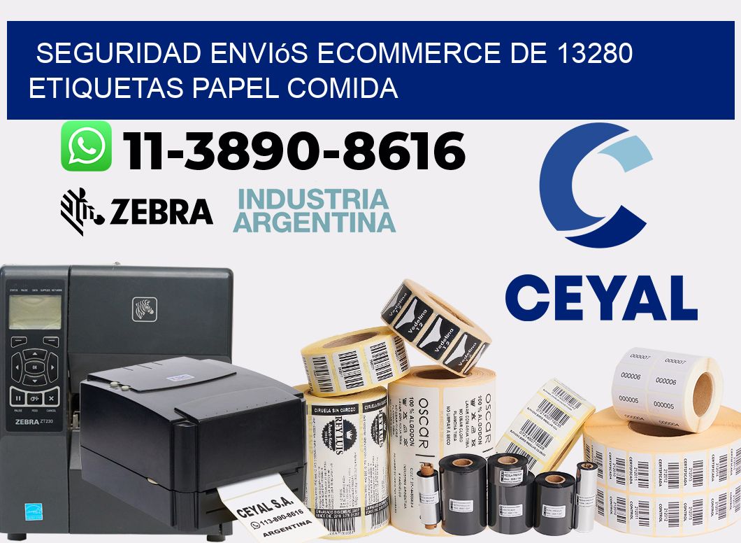 seguridad enviós ecommerce de 13280 etiquetas papel comida