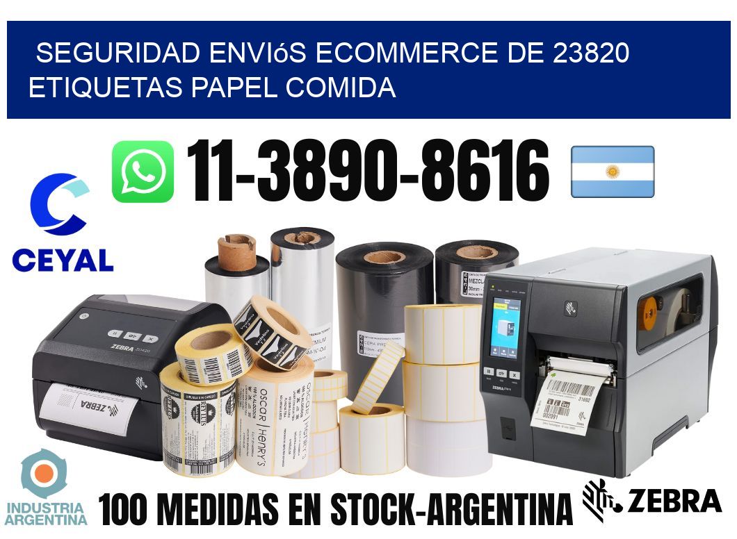seguridad enviós ecommerce de 23820 etiquetas papel comida