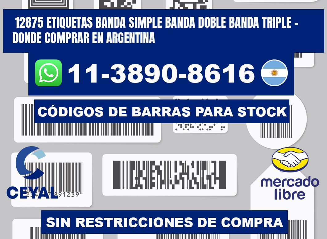 12875 etiquetas banda simple banda doble banda triple - Donde Comprar en Argentina