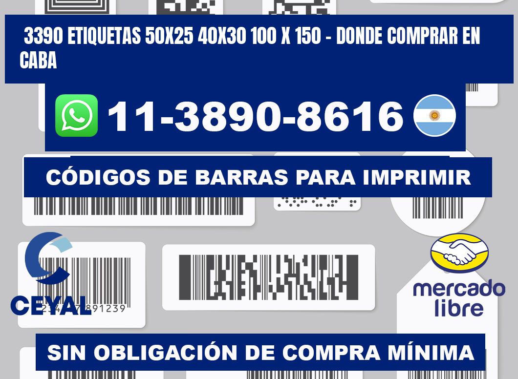 3390 etiquetas 50x25 40x30 100 x 150 - Donde Comprar en Caba