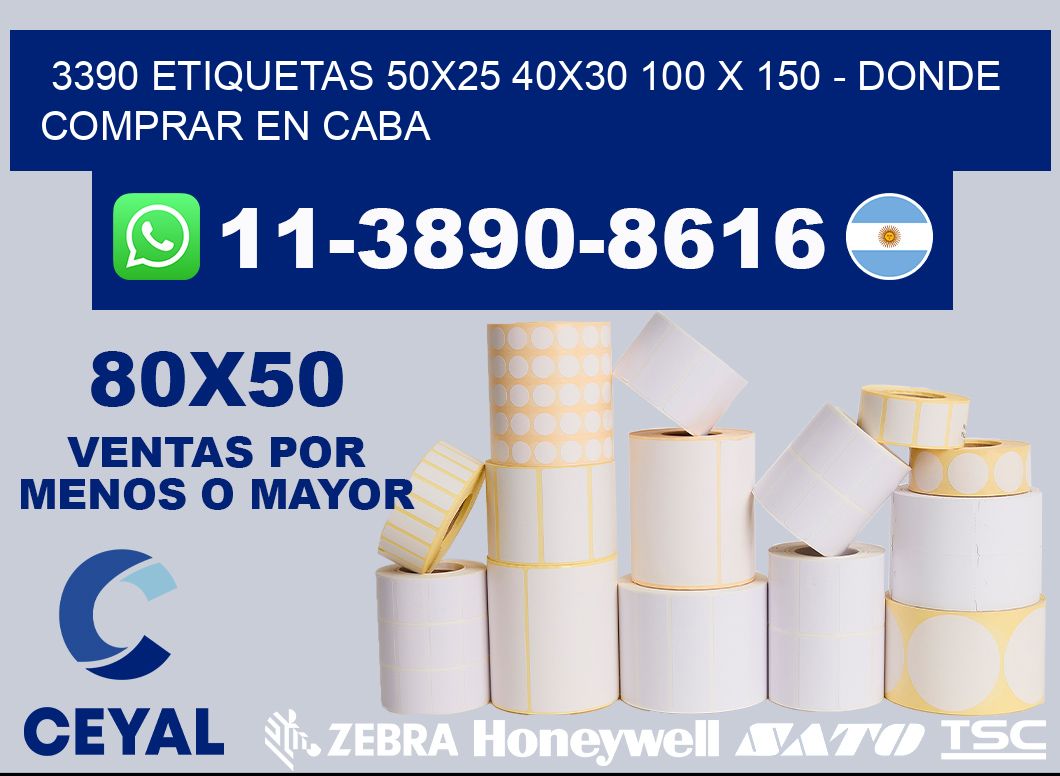 3390 etiquetas 50x25 40x30 100 x 150 - Donde Comprar en Caba