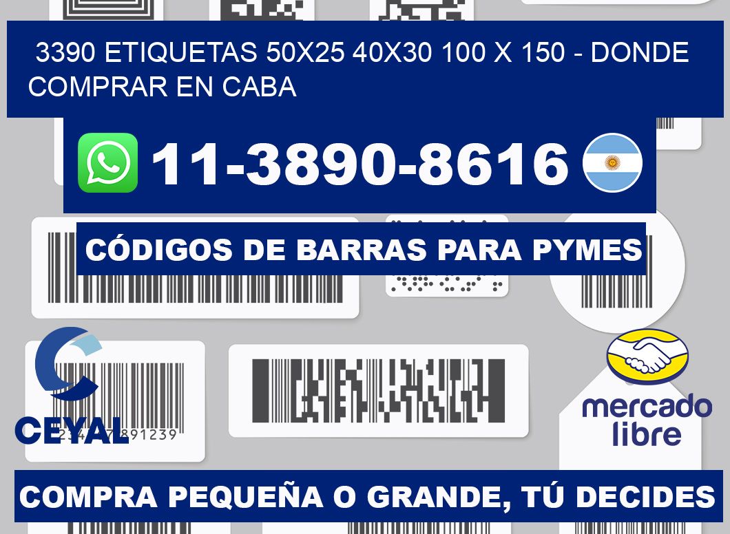 3390 etiquetas 50x25 40x30 100 x 150 - Donde Comprar en Caba