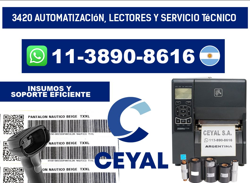 3420 Automatización, Lectores y Servicio Técnico