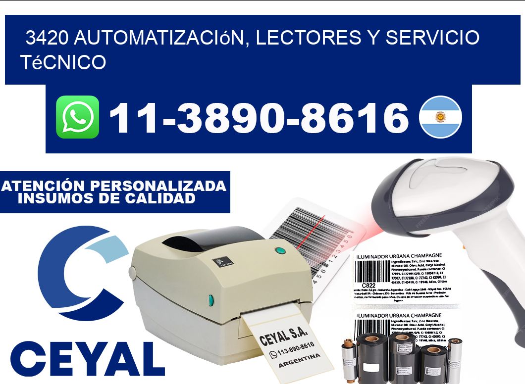3420 Automatización, Lectores y Servicio Técnico